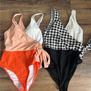 Cupshe Colorful One-Piece Swimsuit Set L